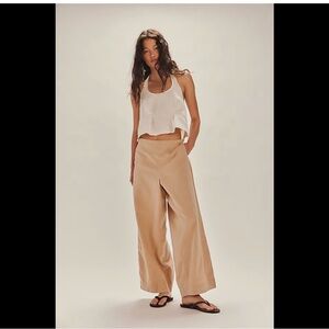 Free People Cream Wide-Leg Pants